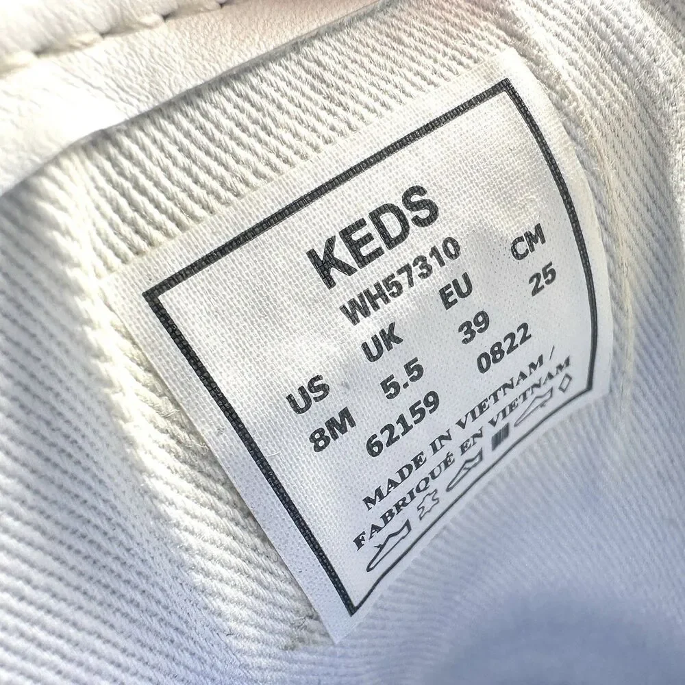 Keds Triple Kick Platform Sneakers White Leather Women’s Size 8 M Shoes  WH57310